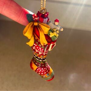 RARE NIB LANG & WISE Sherri Buck Baldwin St. Nick Stocking Ornament🎄 1999